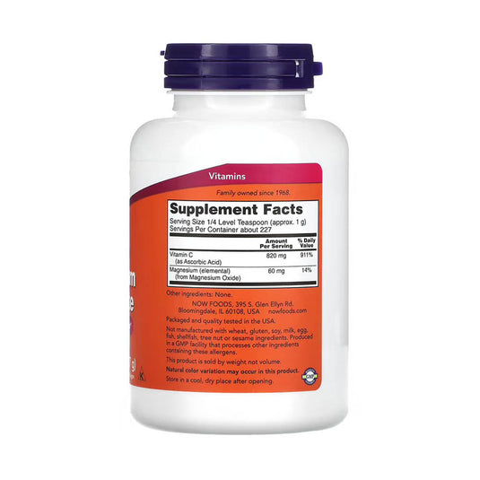 Buffered Magnesium Ascorbate, Vitamin C Powder, Now Foods, 227g