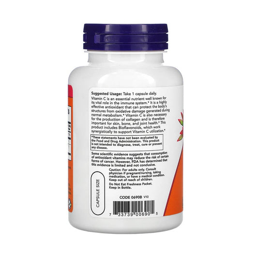 C-1000 Vitamina C cu Bioflavonoide 100mg, Now Foods. 100 capsule