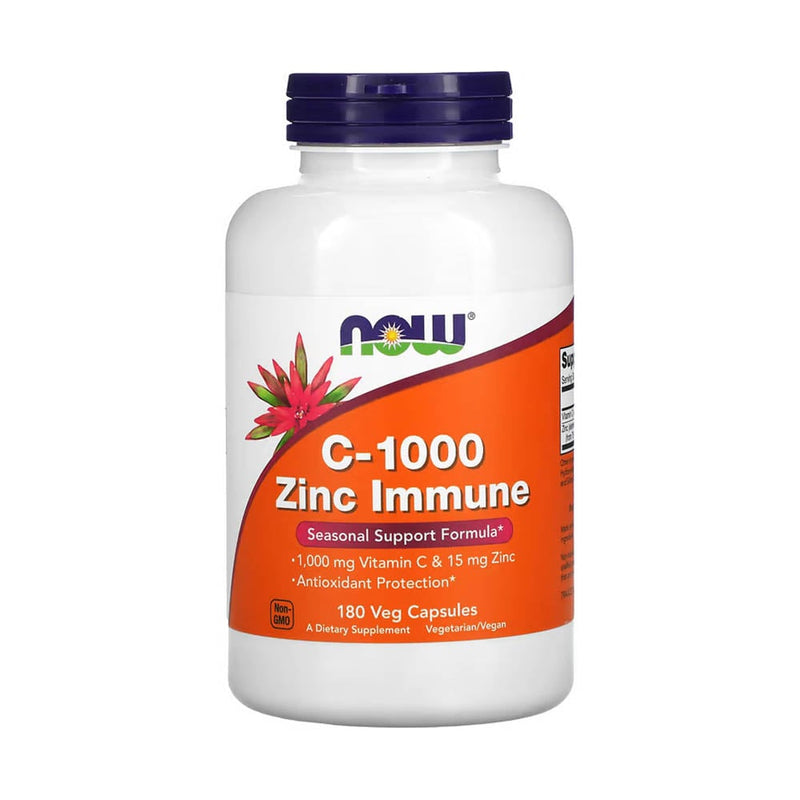 Încărcați imaginea în vizualizatorul Galerie, C-1000 Zinc Immune, Vitamin C &amp; Zinc, Now Foods, 90 capsule
