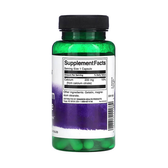 Calcium Citrate, 200 mg, Swanson, 60 capsule SW1188