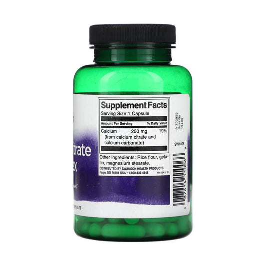Calcium Citrate Complex, 250 mg, Swanson, 100 capsule SW1006
