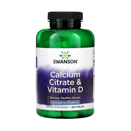 Calcium Citrate & Vitamin D, Swanson, 250 tablete SW810