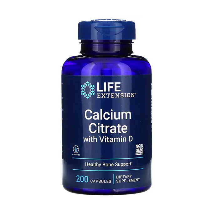 Calcium Citrate with Vitamin D, Life Extension, 200 capsule