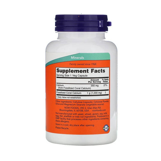 Calcium Coral, 1000 mg, Now Foods, 100 capsule