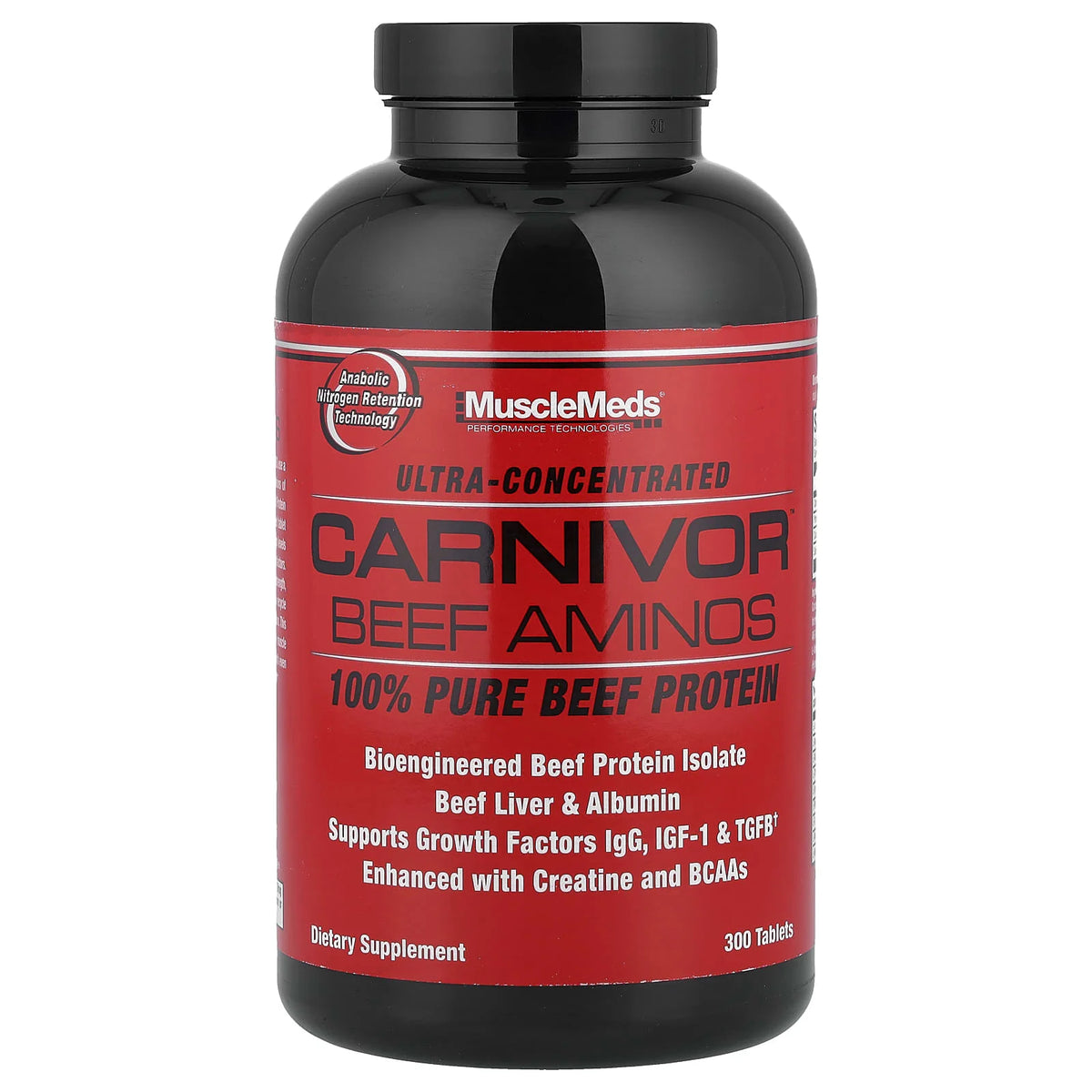 Carnivor Beef Aminos, 100% Pure Beef Protein, MuscleMeds, 300 tablete