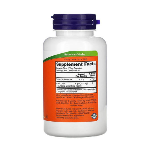 Cat's Claw (Gheara Pisicii), 500 mg, Now Foods, 100 capsule