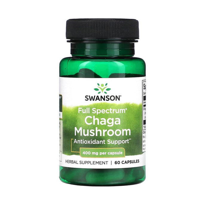 Chaga Mushroom (Inonotus Obliquus), 400mg, Swanson, 60 capsule SW1385
