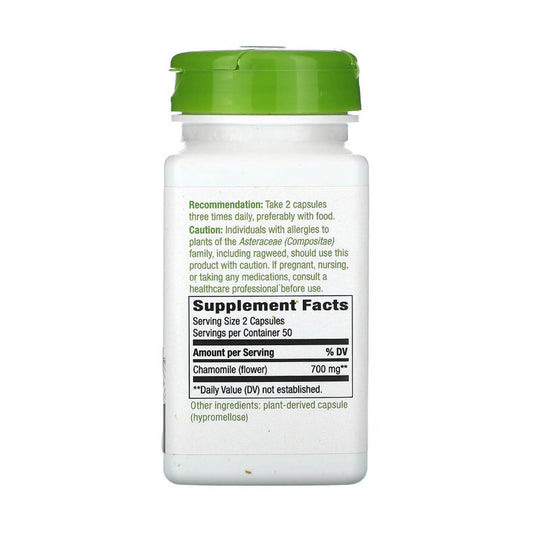 Chamomile Flower (Mușețel), 700 mg, Nature's Way, 100 Capsule