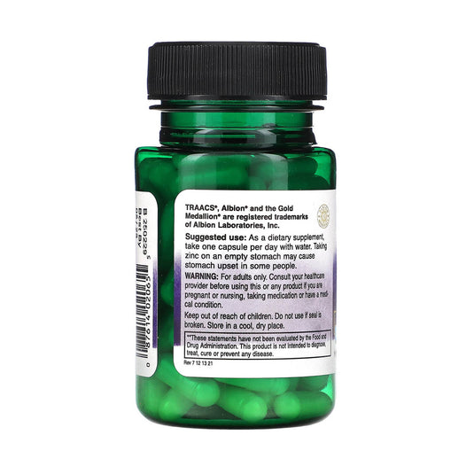 Chelated Zinc Glycinate, 30mg, Swanson, 90 capsule SWU065