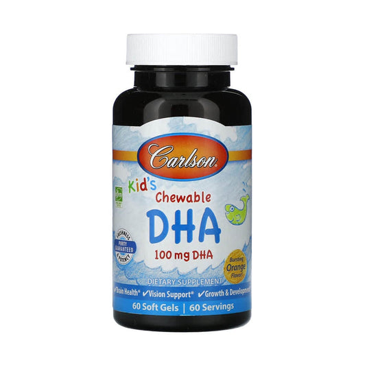 Chewable DHA (Omega 3 Masticabil pentru Copii), 100 mg, Carlson Kid's, 60 softgels