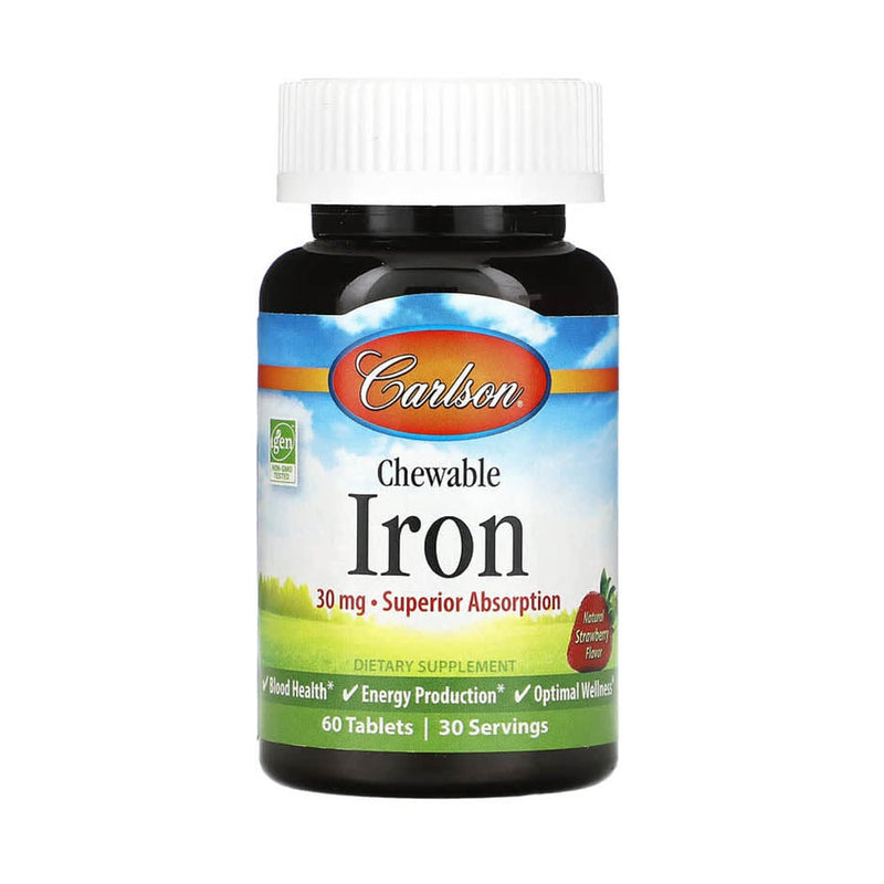 Încărcați imaginea în vizualizatorul Galerie, Chewable Iron (Fier Masticabil pentru Copii), 15 mg, Carlson Kid&#39;s, 60 tablete
