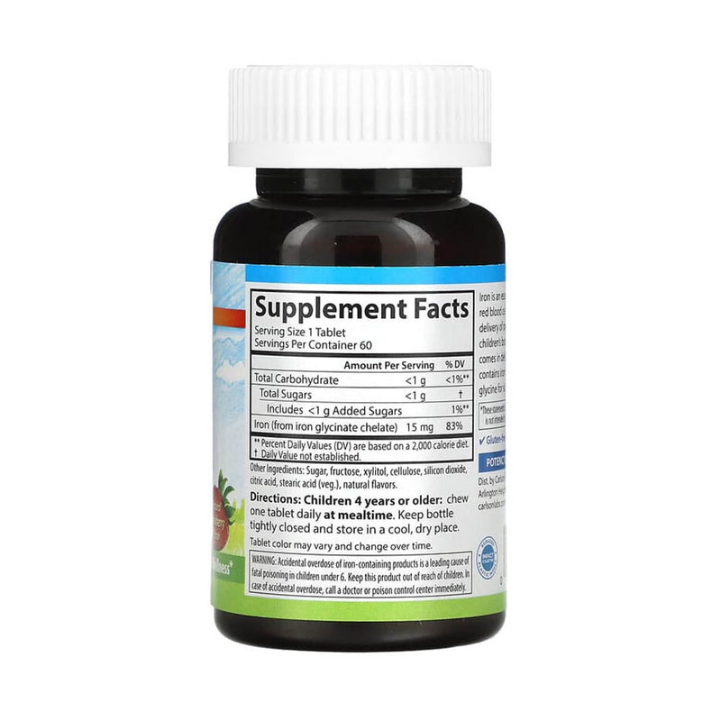 Încărcați imaginea în vizualizatorul Galerie, Chewable Iron (Fier Masticabil pentru Copii), 15 mg, Carlson Kid&#39;s, 60 tablete
