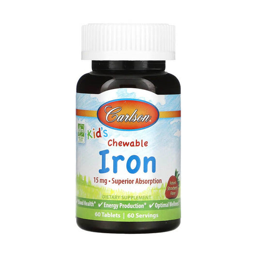 Chewable Iron (Fier Masticabil pentru Copii), 15 mg, Carlson Kid's, 60 tablete