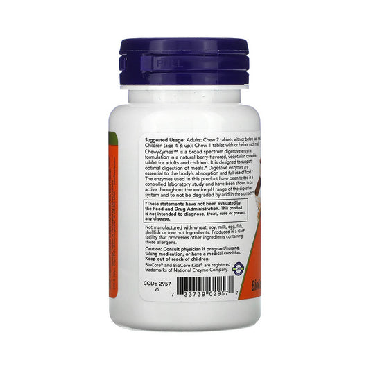ChewyZymes, (Enzime Digestive Masticabile), Now Foods, 90 drajeuri