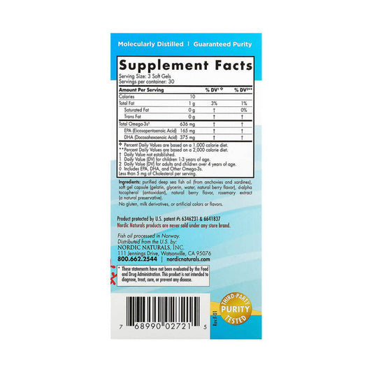 Children's DHA Xtra, 636 mg, Nordic Naturals, 90 Mini Soft Gels