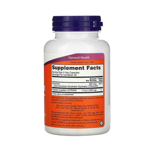 Chitosan, 500mg Plus Chromium, Now Foods, 120 capsule