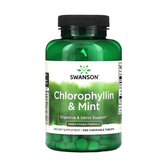 Chlorophyllin & Mint, Swanson, 500 Tablete masticabile SWR081