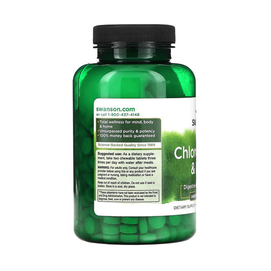 Chlorophyllin & Mint, Swanson, 500 Tablete masticabile SWR081