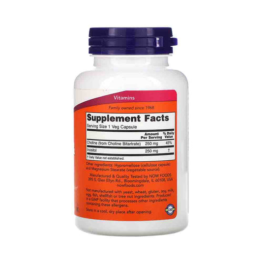 Choline and Inositol, 500mg, Now Foods, 100 capsule