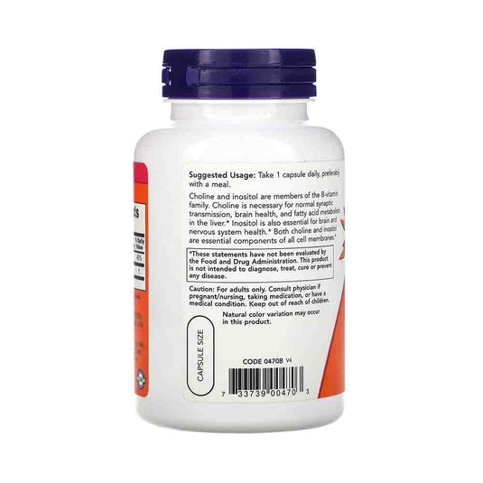Choline and Inositol, 500mg, Now Foods, 100 capsule