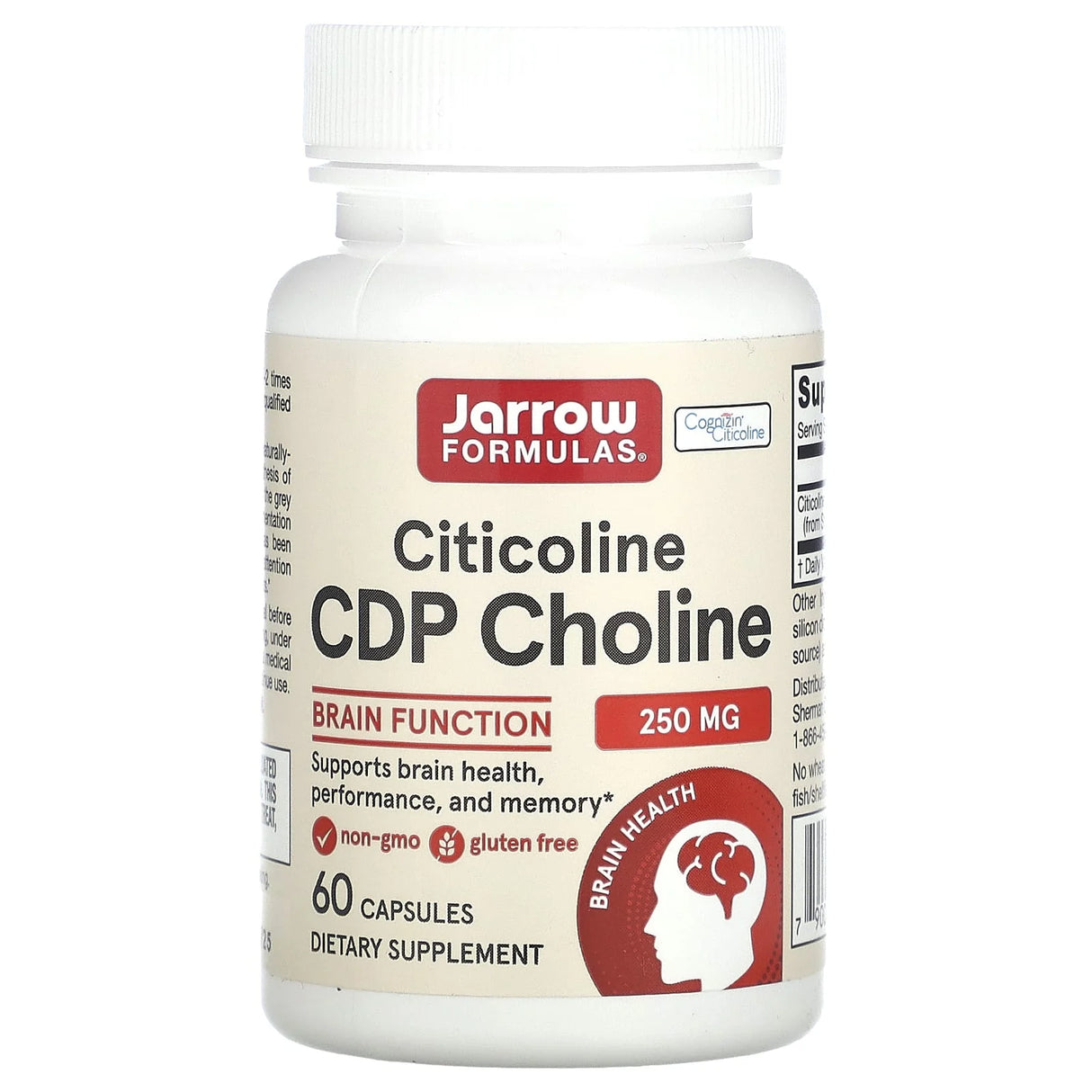 Citicoline CDP Choline, 250mg, Jarrow Formulas, 60 capsule