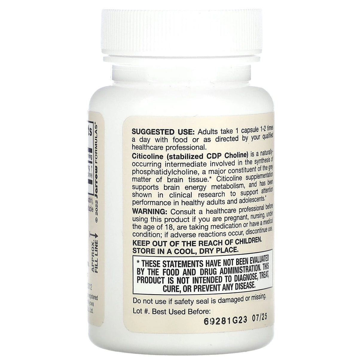 Citicoline CDP Choline, 250mg, Jarrow Formulas, 60 capsule