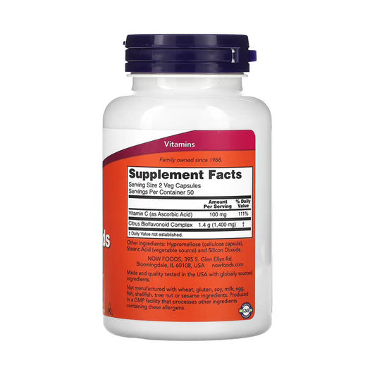 Citrus Bioflavonoids si Vitamina C, Now Foods, 100 capsule