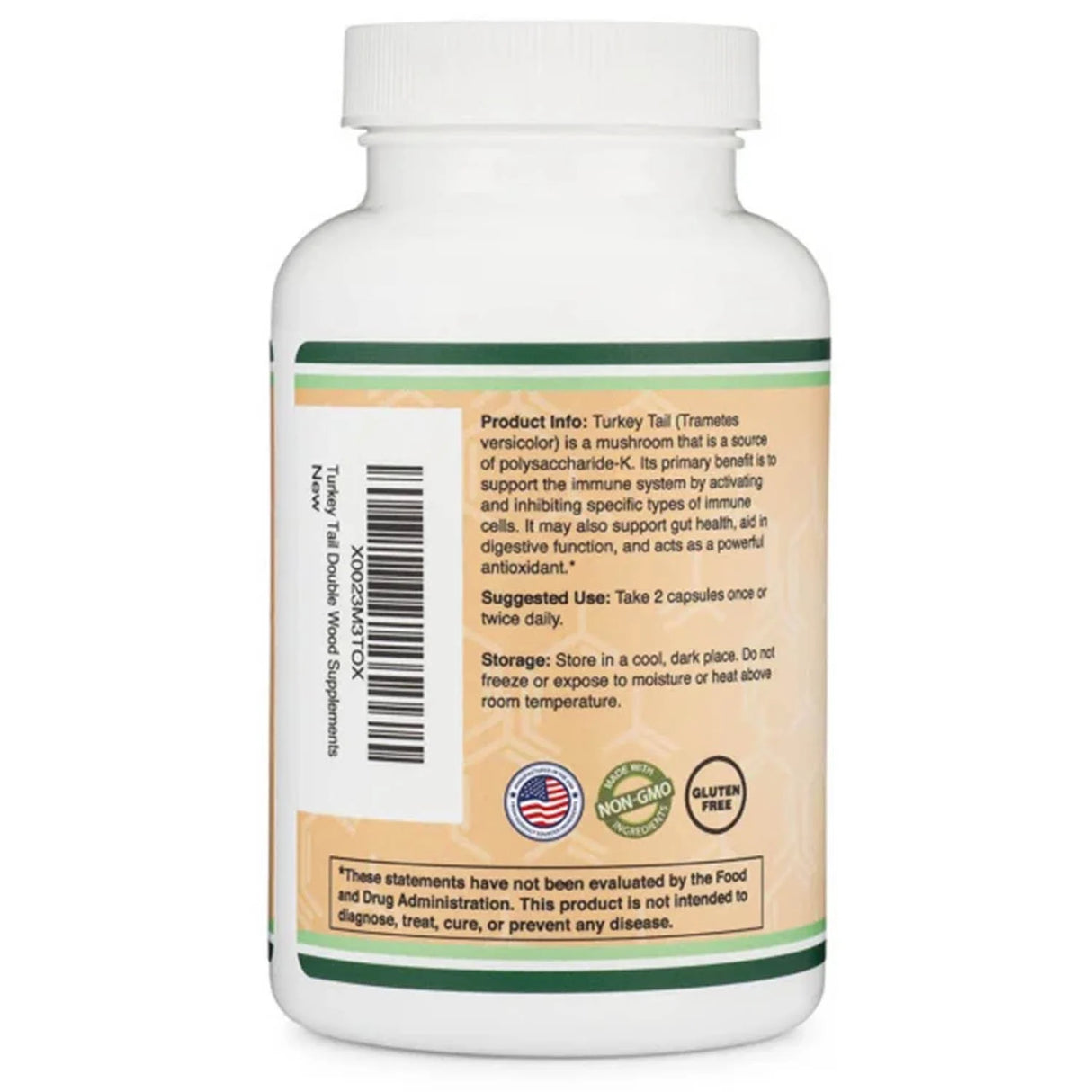 Ciupercă Coadă de Curcan, 500 mg,  Double Wood Supplements, 120 capsule
