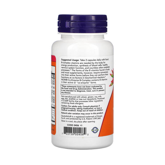 Co-Enzyme B-Complex Vitamins, NOW Foods, 60 capsule