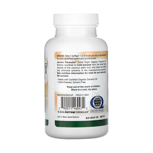 Coconut Oil Extra Virgin, 1000 mg, Jarrow Formulas, 120 softgels