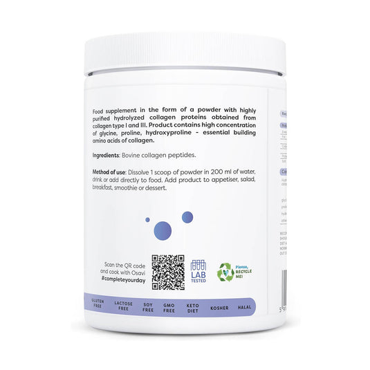 Collagen Peptides, Hydrolyzed type I & III, Osavi, 300g