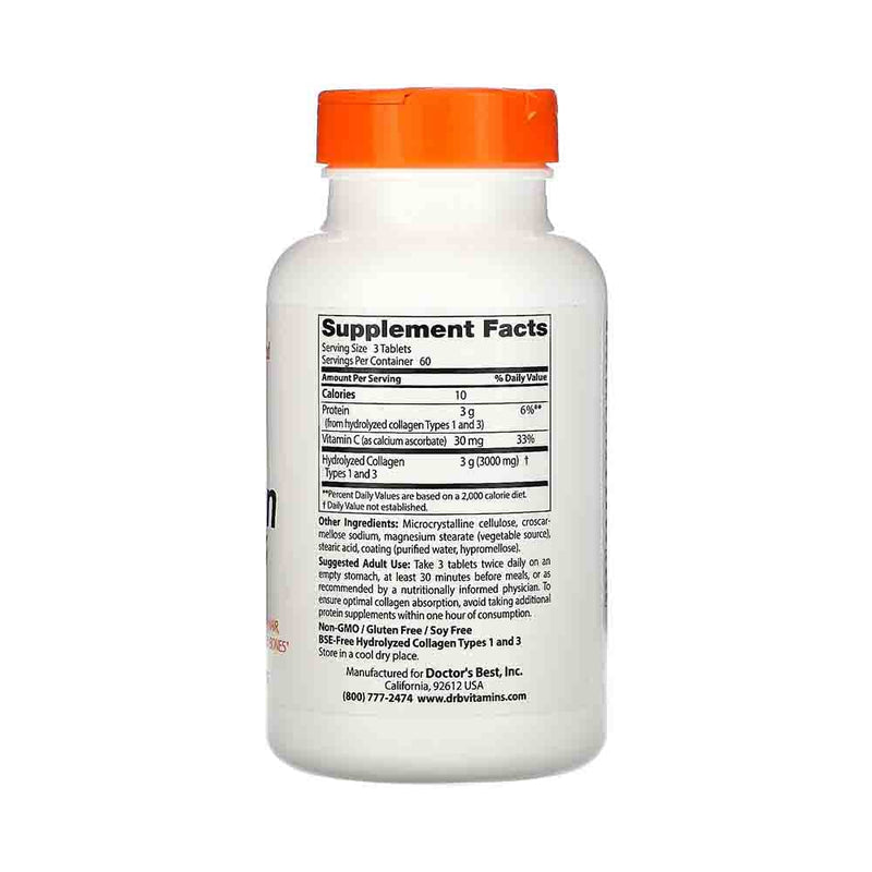 Încărcați imaginea în vizualizatorul Galerie, Collagen Types 1 and 3 with Vitamin C, 1000mg, Doctor&#39;s Best, 180 tablets
