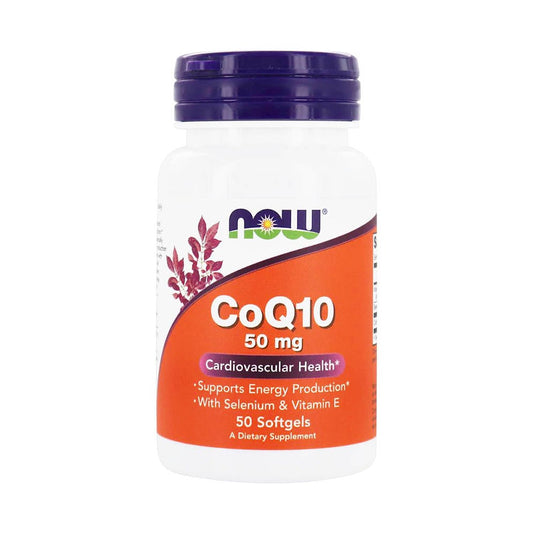 CoQ10 (Coenzima Q10) 50 mg with Selenium & Vitamin E, Now Foods, 50 softgels