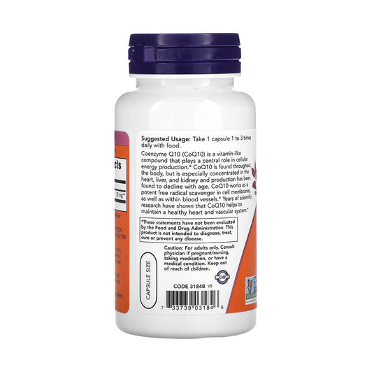 CoQ10 (Coenzima Q10), 30mg, Now Foods, 60 capsule