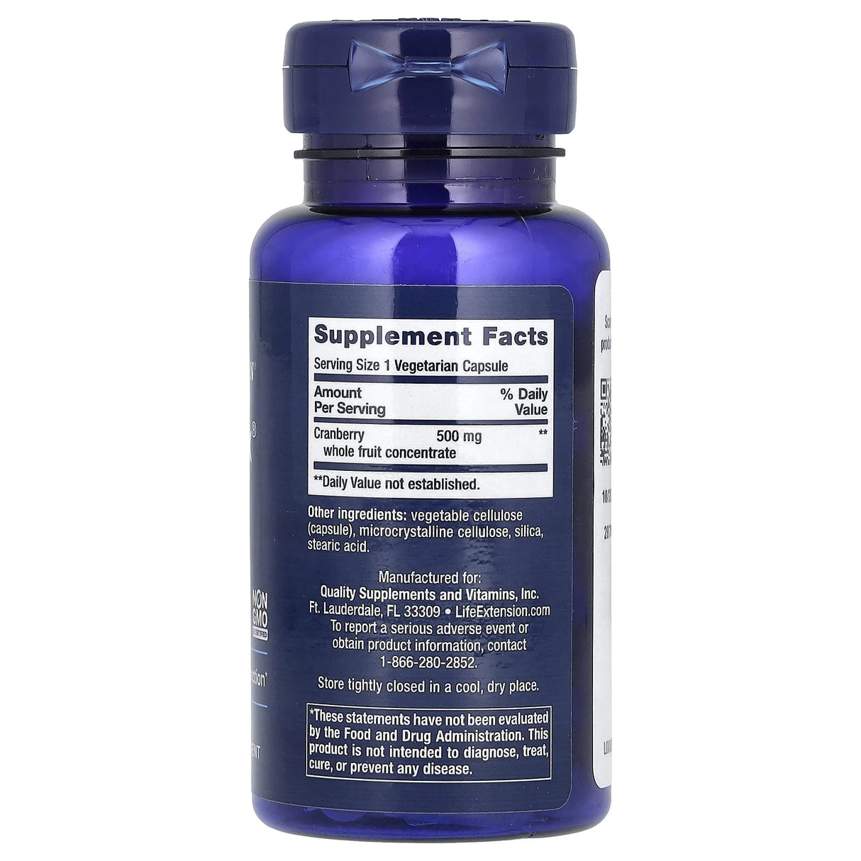 Cran-Max, Cranberry (Tractul Urinar), 500 mg, Life Extension, 60 capsule