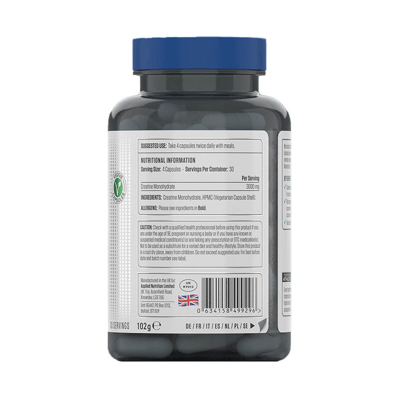 Încărcați imaginea în vizualizatorul Galerie, Creatine Monohydrate 3000, Applied Nutrition, 120 capsule
