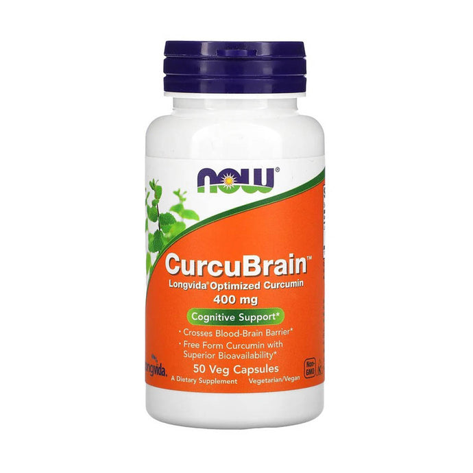 CurcuBrain Longvida, Cognitive Support, 400 mg, Now Foods, 50 capsule