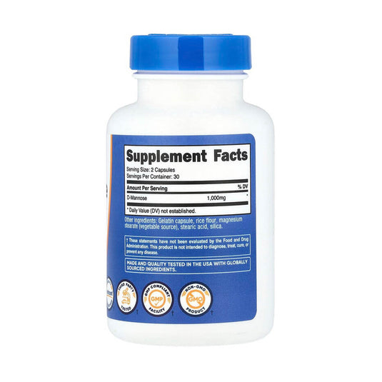 D-Mannose, 500 mg, Nutricost, 60 capsule