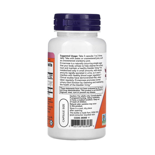 D-Mannose, Urinary Support 500mg, Now Foods, 60 capsule