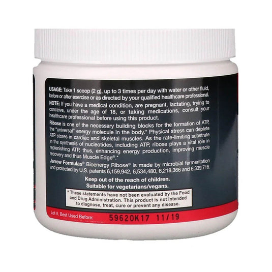 D-Ribose. Powder (Energizant Cardiovascular), Jarrow Formulas, 200g