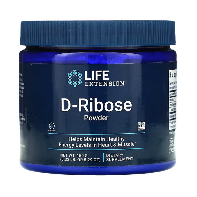 D-Ribose Powder (Energizant Cardiovascular), Life Extension, 150 g