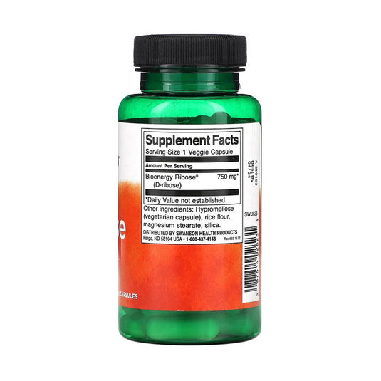 D-Riboza (Ribose), 750 mg, Swanson, 60 capsule SWU823
