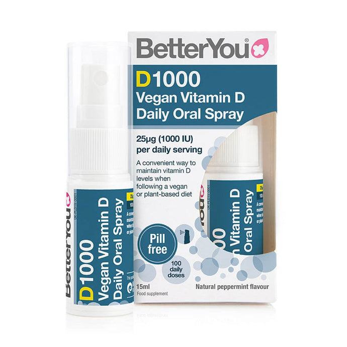 D1000 Vegan Vitamin D Oral Spray, BetterYou, 15 ml