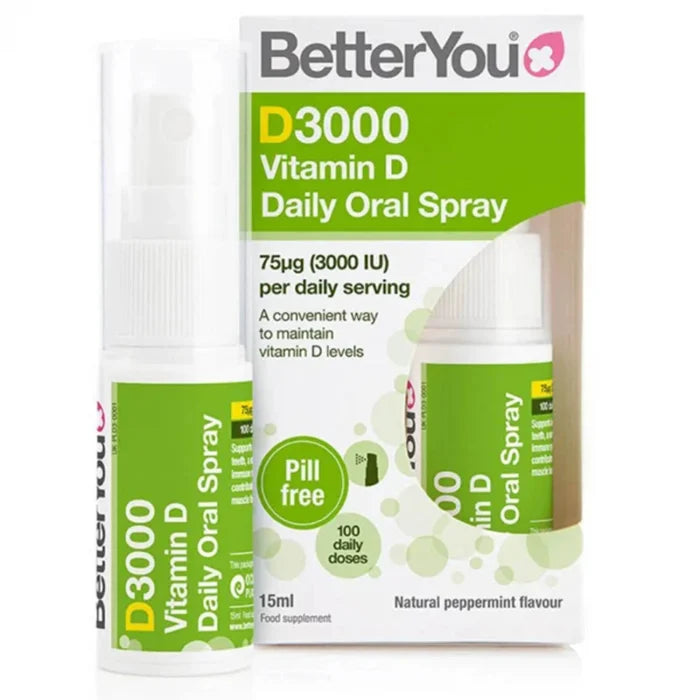 D3000 IU, Daily Vitamin D Oral Spray, BetterYou, 15 ml