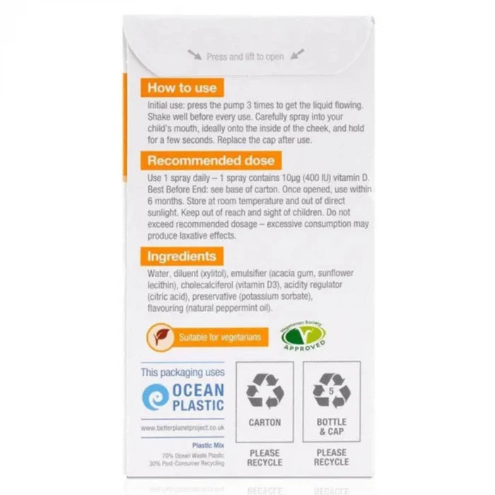 D400 DLux Junior Daily Vitamin D Oral Spray, BetterYou, 15 ml