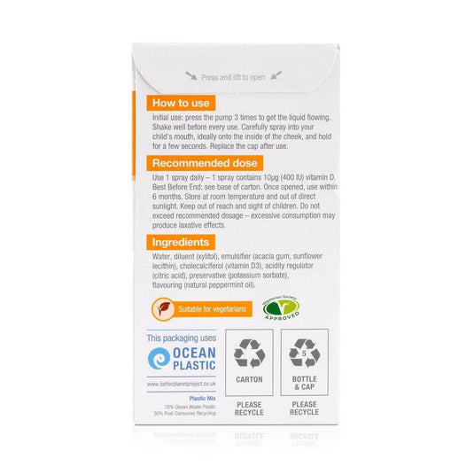 D400 DLux Junior Daily Vitamin D Oral Spray, BetterYou, 15 ml
