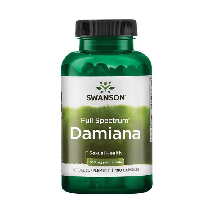Damiana Leaves, 510mg, Swanson, 100 capsule SW532
