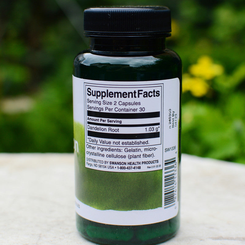 Încărcați imaginea în vizualizatorul Galerie, Dandelion Root (Papadie), 515mg, Swanson, 60 capsule SW1336
