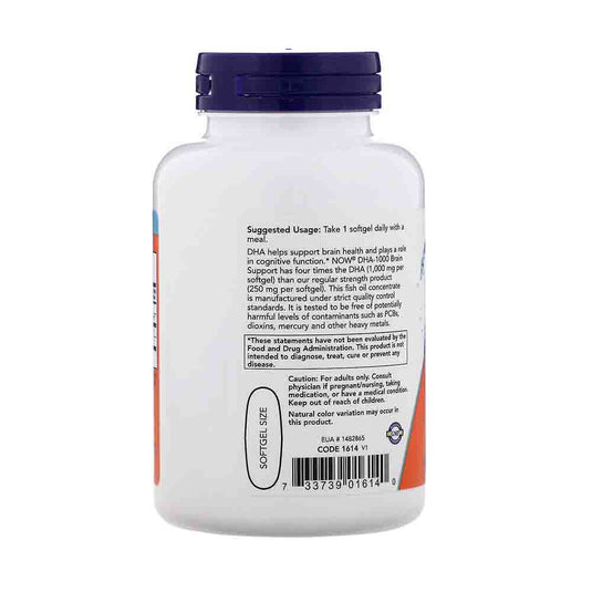 DHA-1000 Brain Support (Omega 3), Now Foods, 90 softgels
