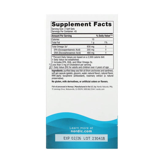 DHA (Omega 3), 480 mg, Nordic Naturals, 90 softgels